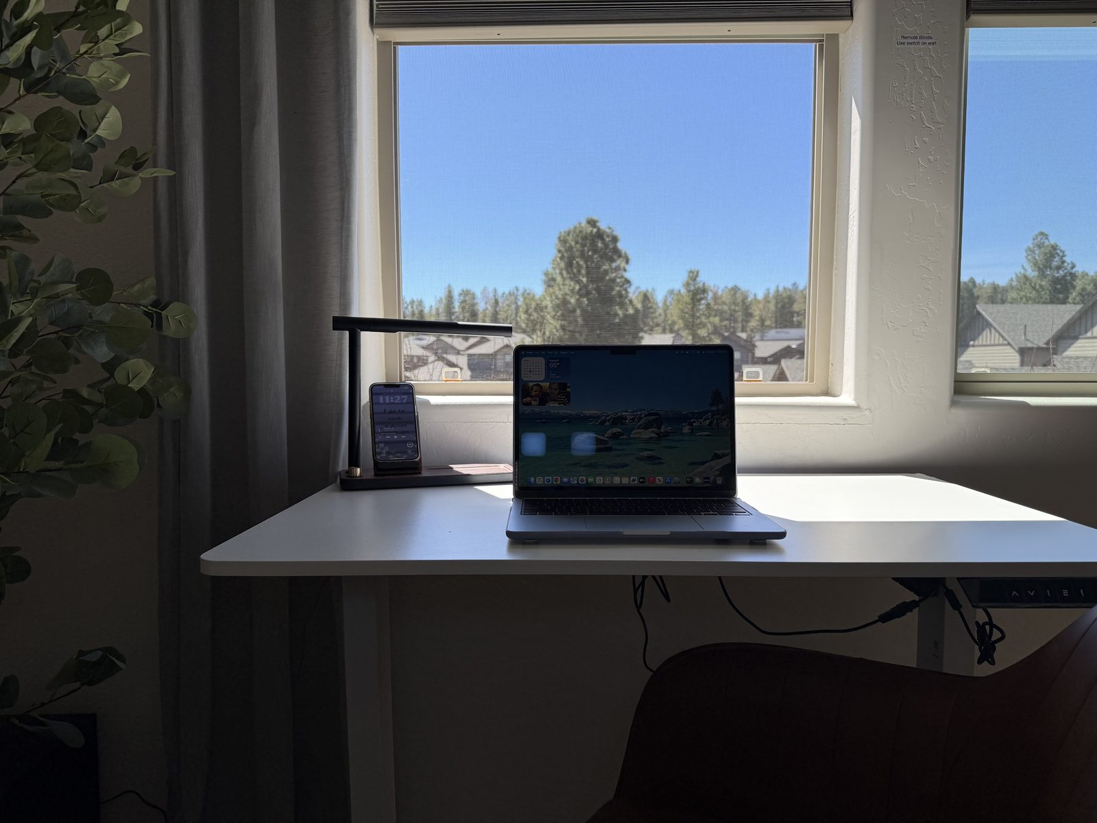 Workspace desk by the window
