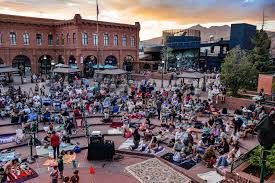 Evening event at Heritage Square in downtown Flagstaff